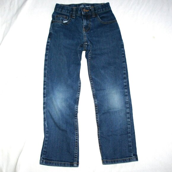 SIZE 8 SLIM KIDS DENIM BLUE JEANS BOYS RELAXED FIT ADJUSTABLE WAIST POCKETS EUC - Picture 2 of 14